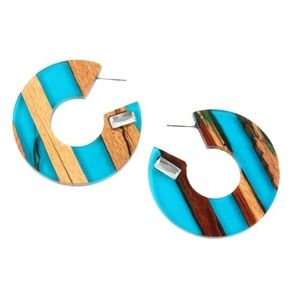 Wood Acrylic Artsy Earrings
